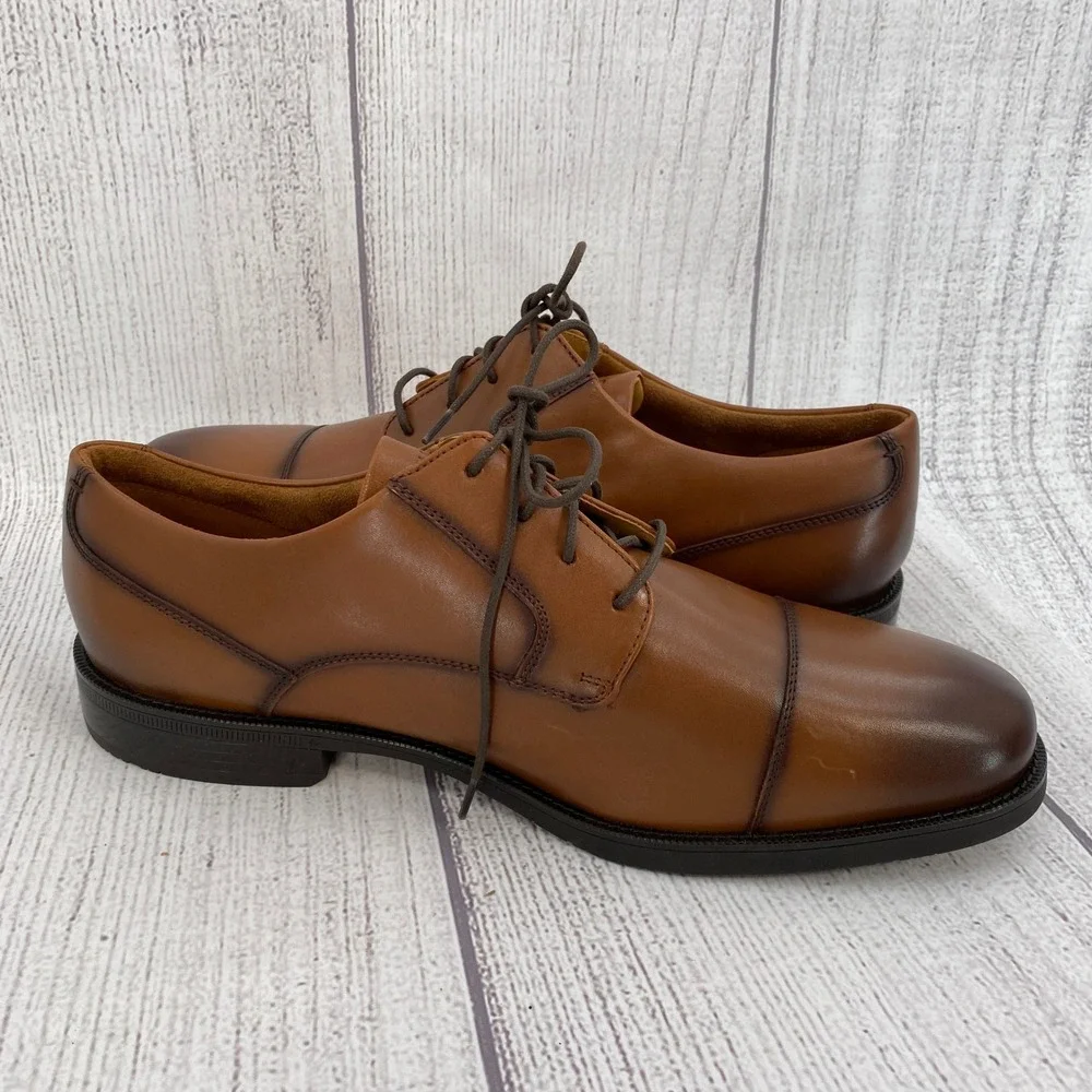 Cole Haan Bedford Cap Toe Oxford Men 13 British Tan Leather Grand 360 Dress Shoe